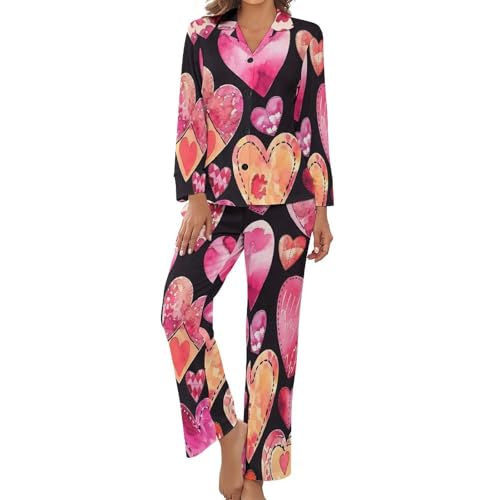 Pyjama femme ensemble de pyjama de revers vêtement de nuit boutonné