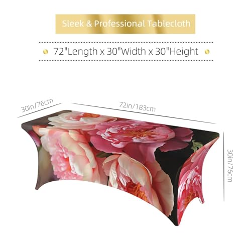 Nappe de table extensible motif fleurs pivoine lavable de 1,8m