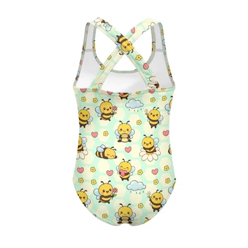 Image of Girls One Piece Swimsuits Axolotl Cross Back Swimwear Beach Summer Quick Dry Beach Bathing Suit