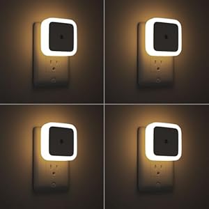 Sujeet Night Light, Night Lights Plug into Wall 4-Pack, Nightlight Plug in Night Lights, Dusk to Dawn Night Lamp Led Night Light for Bedroom, Bathroom, Hallway Warm White