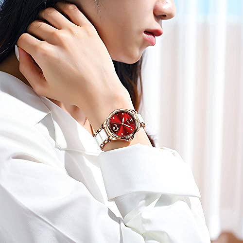 OLEVS Women Watches Self Winding Mechanical Ceramic Bracelet Heart Day Gift by OLEVS - Used condition - Image 5