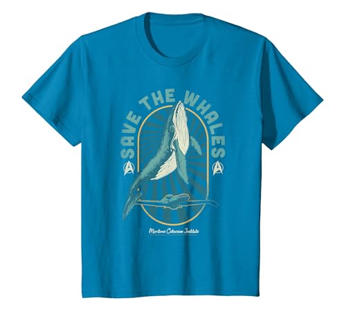 Image of Star Trek IV: The Voyage Home Save The Whales Collection T-Shirt, Youth, Sapphire Blue, Medium