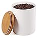77L Food Storage Canister - Ceramic Food Storage Canister with Airtight Wooden Lid, 53.04 FL OZ (1570 ML) White Food Storage Jar for Home and Kitchen Serving for Coffee, Sugar, Tea, Flour and More