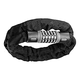 BESTonZON 1m Kombinationskettenschloss mit Zurücksetzbarem Zahlenschloss Robuste Kette aus Gehärtetem Stahl Nylonhülle Hochsicherheits-fahrradschloss für Fahrrad Motorrad Tor Zaun Garage
