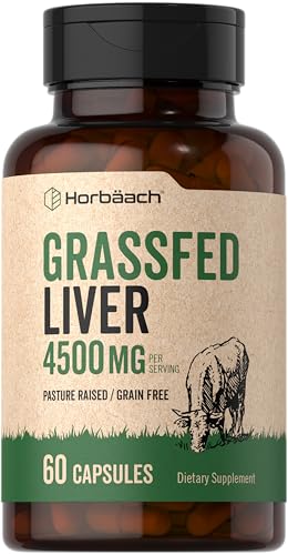 Horbach Grass Fed Beef Liver | 4500mg | 60 Capsules