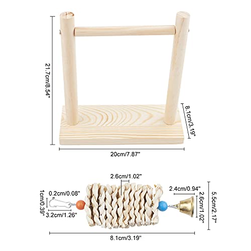 AHANDMAKER Bird Stand Tabletop, Parrot Training T Stand Perch,Tabletop Bird Perch Shelf,Parrot Gym Stand Perch for Small Parrots parakeets Cockatiels Lovebirds - Image 3