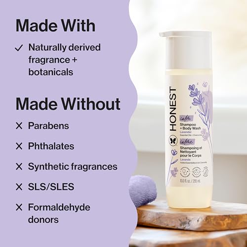 Image of The Honest Company 2-in-1 Baby Shampoo & Body Wash, Tear-Free, Hypoallergenic, Naturally Derived, Lavender Calm Scent, 10 fl oz