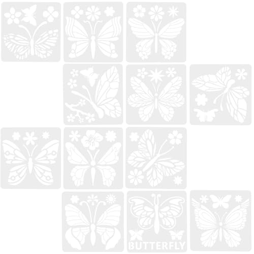 Zerodeko Plantillas Diseño Confiable 12 de Plástico Blanco Hueca de Pintura para Dibujo y Manualidades para y Proyectos Creativos