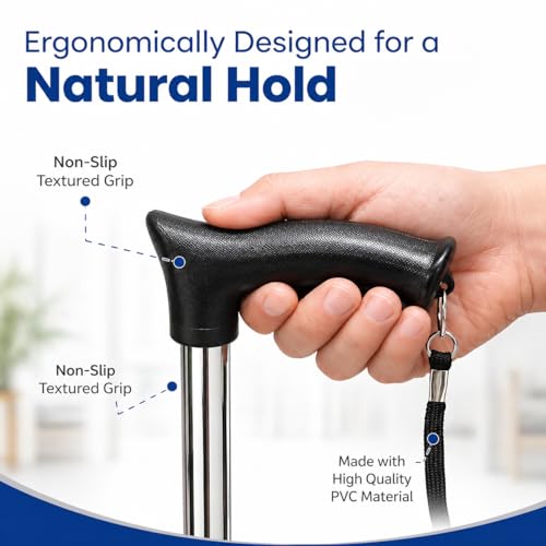 Image of SD CASS*4 Leg Aluminium Walking Stick for Old Age | Lightweight Walking Support with Adjustable Height | 4 Leg Walking Cane for Men /Women, Patients, Old People (Four Leg Walking Stick)