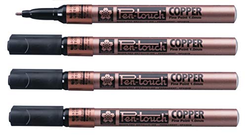 Sakura Pen Touch fine point permanent paint markers, 1.0mm, copper bronze metallic colors pack, 4 Co - //coolthings.us