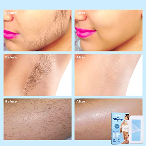 Viyay Body Wax Strips For Hair Removal, 36 + Extra 4 Counts, 7.1” X 3.5” Large Waxing Strips Remove Unwanted Hair From Face, Brow, Underarms, Legs And Bikini Line, Wax Hair Removal Strips, Trimmable At Home Wax Kit For Women, Made In Spain #TOP6