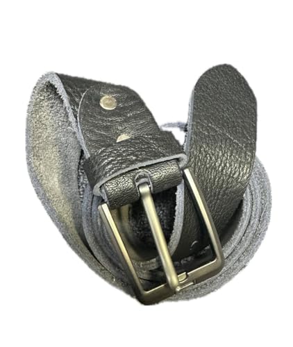 Genuine Leather Belt, Black, 1.5 Inch Width, SOFT Pattern, Classic Buckle, durable2