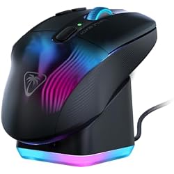 Turtle Beach Kone XP Air Wireless Gaming Mouse, 2.4 GHz/Bluetooth, Black/Black, Optical, 19K Optical, Multi-Button, 3.5 oz (99 g), Charging Dock, Reflex RGB