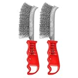FUNOMOCYA Wire Brush for Rust Removal 9.05In Non-Slip Handle Wire Brush for Cleaning Welding Slag Deburring Polishing Industrial Abrasive Tool with Hanging Hole