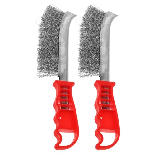 FUNOMOCYA Wire Brush for Rust Removal 9.05In Non-Slip Handle Wire Brush for Cleaning Welding Slag Deburring Polishing Industrial Abrasive Tool with Hanging Hole