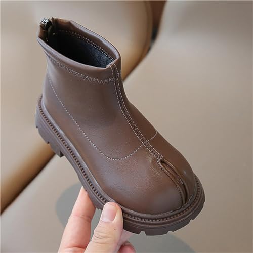 Baby Girls Side Zipper Ankle Boots Thick Sole Non Slip Plush Warm Boots Fuzzy Boots Water Proof Boots Toddler Shoes (E-Black, 6.5 Infant)3