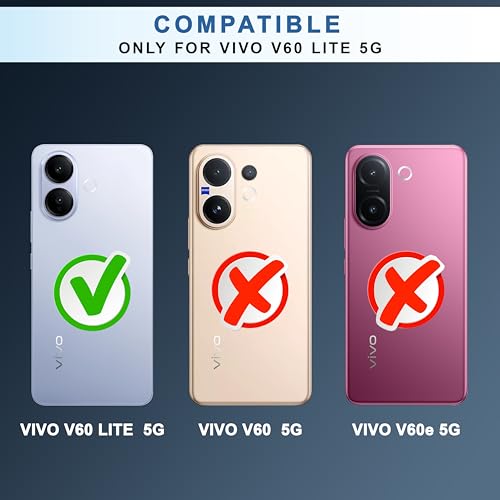 Image of CEDO Backcover for Vivo V60 Lite (5G) | Camera Protection Bump Shockproof Edge | Ultra Hybrid Transparent Acrylic Clear TPU+PC Hard Backcase Cover (Black)