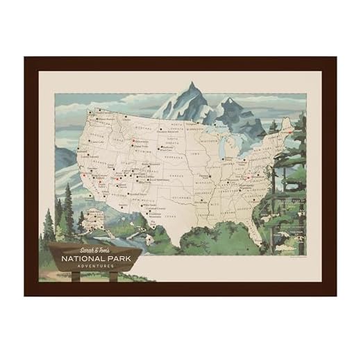 Personalized National Parks Push Pin Map | USA National Parks Map