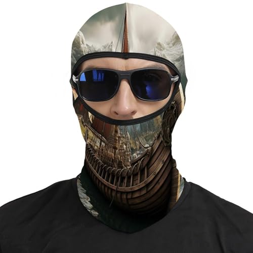 Máscara de esquí para hombres y mujeres, balaclava con estampado de barco antiguo, máscara facial térmica para frío, equipo para motocicleta, máscara facial de invierno para mujeres y hombres miniatura 3