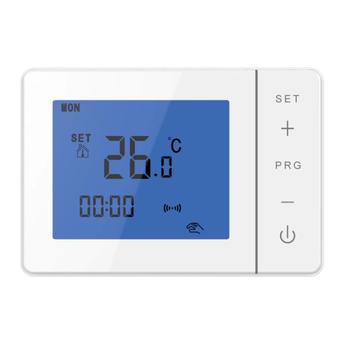 Cronotermostato digital de pared, programas semanales y diarios, con adaptador para montaje empotrado, funciona con pilas, función anticongelante, termostato, calefacción, 2 cables