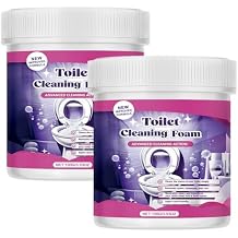 Toilet Cleaner Touch Free Foaming Powder for Deep Cleaning, Limescale & Rust Stain Removal, No-Scrub Toilet Bowl Cleaning Foam, Septic Safe Bathroom & Multi-Surface Home Cleaning Powder 2pcs