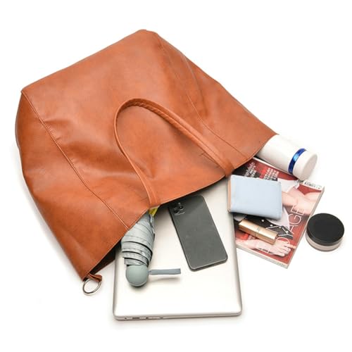 Women's Hobo Bag PU Leather Shoulder Bag Glossy Handbag Underarm Purse Top Handle Satchels Large Totes4