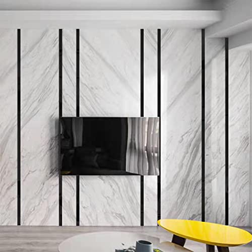 Molding & Wall Trim | 201 Stainless Steel Black Metalized Mirror-Like Finish, Peel and Stick Design, 16.4 ft x 0.8 in