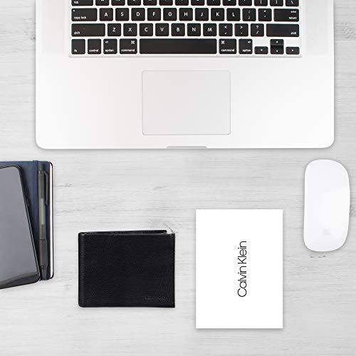 Calvin Klein Men's Rfid Blocking Leather Bifold Wallet, Black Passcase, One Size #TOP5