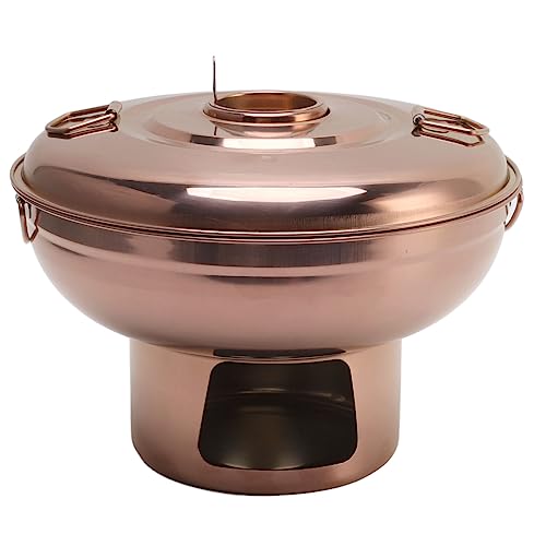 Yomiyuyr Chinesische Holzkohle Hot Pot, Edelstahl, Holzkohle kleiner Hotpot, Trockeneis Hot Pots, alter Peking -Stil, Roségold für Einzelpersonen verwenden
