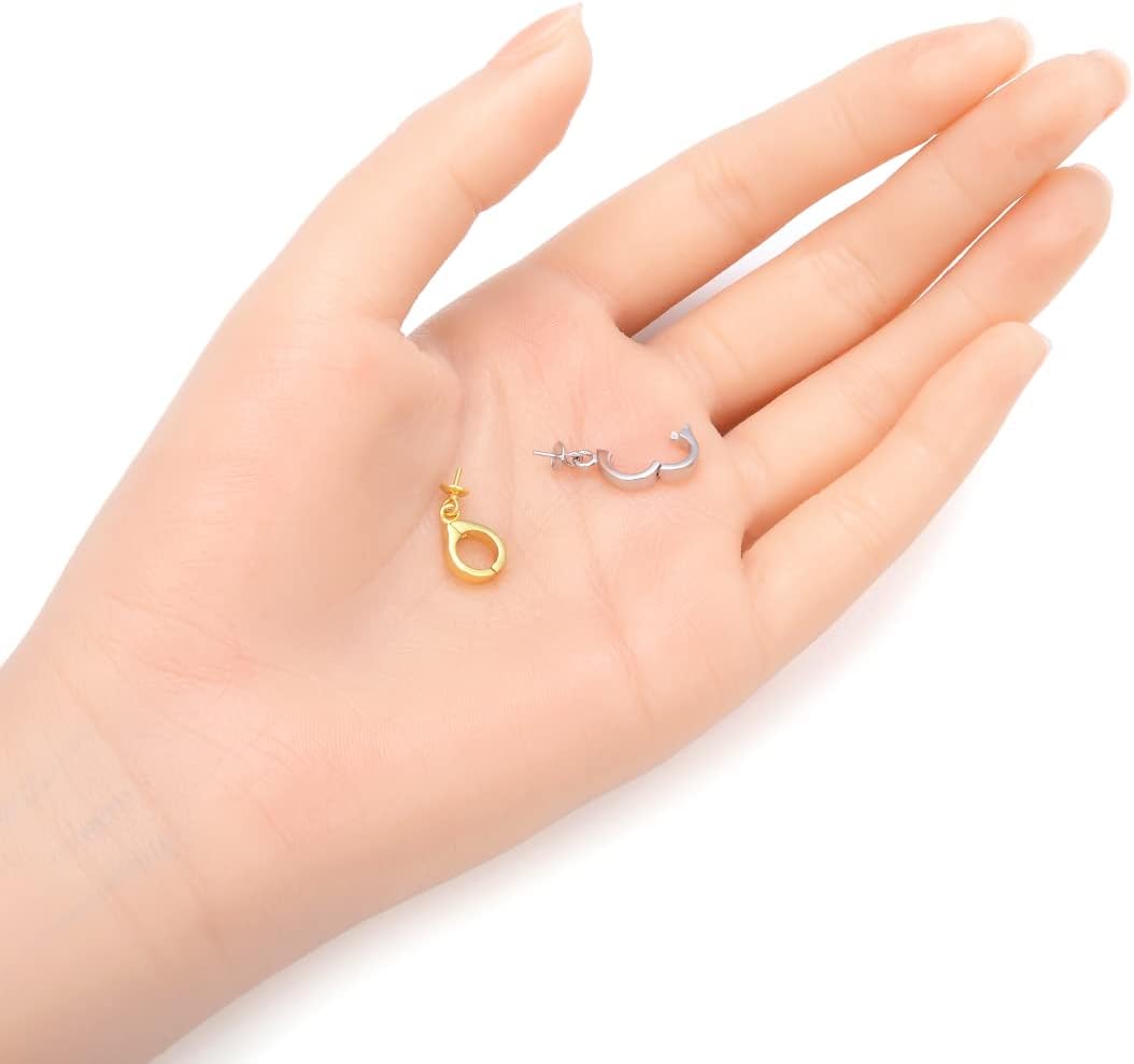 10pcs Adabele Authentic Sterling Silver Interchangeable Hinged Pendant Clasp Bail Clip Connector Eye Peg Bail Tarnish Resistant for DIY Craft Jewelry Making SS93-3