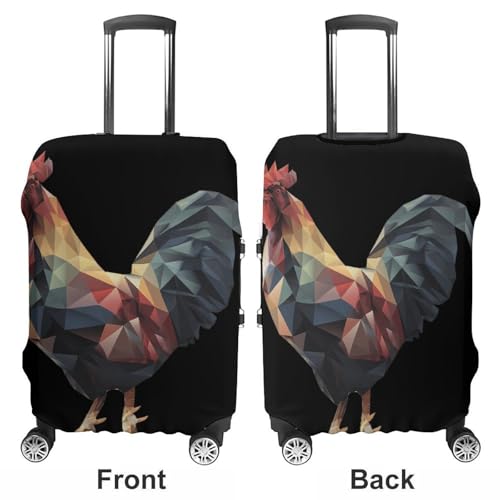 Geometry Rooster Luggage Covers Washable Travel Suitcase Cover Elastic Baggage Protector3