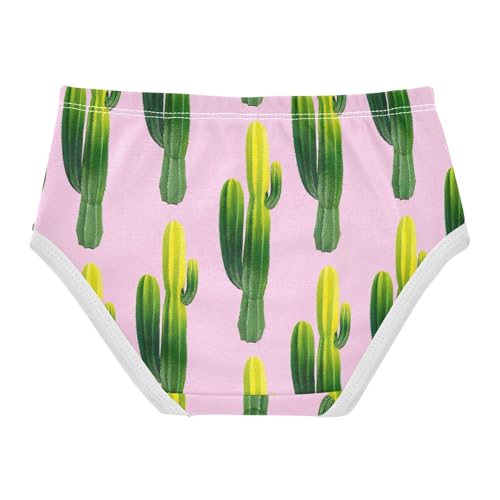 Cotton Toddler Underwear Floral Bright Green Cactus Pastel Pink Panties Little Girl Artistic Briefs Undies Kids 2t2