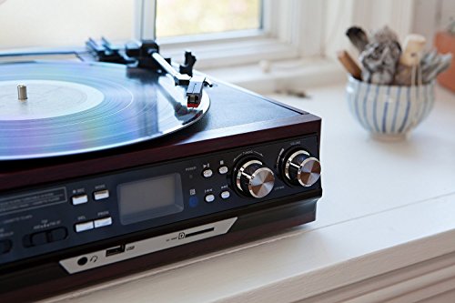 Boytone Bt-17Djm-C 3-Speed Stereo Turntable, 2 Built In Speakers Digital Lcd Display Am/Fm, Usb/Sd/Aux+ Cassette/Mp3 & Wma Playback /Recorder & Headphone Jack + Remote Control #TOP7