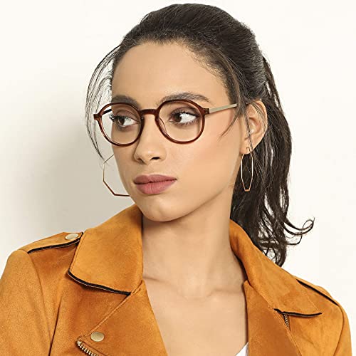 Image of VINCENT CHASE EYEWEAR Zero Power Cut & Antiglare Computer Eyeglasses | Round For Men & Women | Medium | VC E13347
