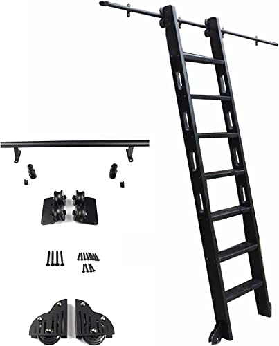 Kit de quincaillerie pour porte de grange coulissante pour bibliothèque échelle placard (sans échelle)