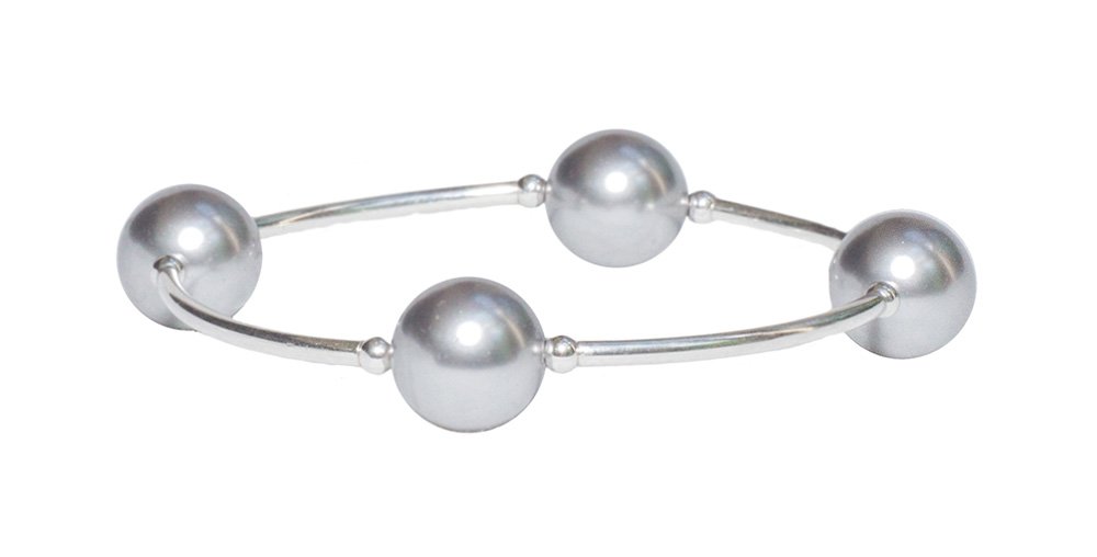Made As IntendedBlessing Bracelet 12MM Silver Crystal Pearls