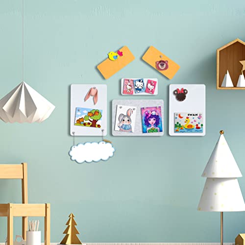 Uoisaiko Felt Bulletin Board 13" X 9.4", 6 Pack Pin Board Felt Board Tiles For Home Office Classroom, Diy Decorative Photos Memos Notice Board With 25 Push Pins #TOP1