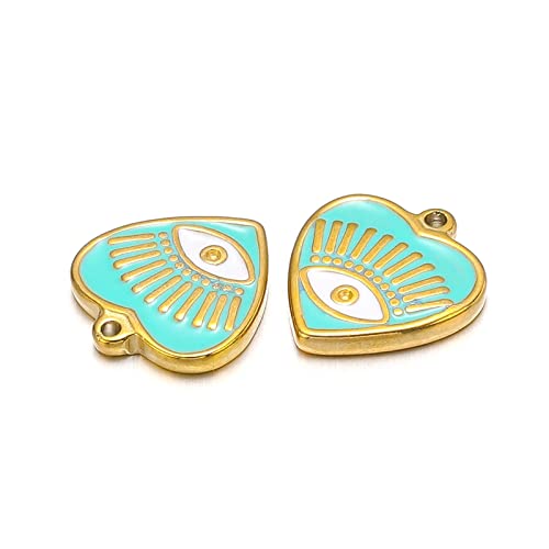 Pendentif pour fabrication de bijoux œil et cœur à porter au quotidien sur bracelet ou collier