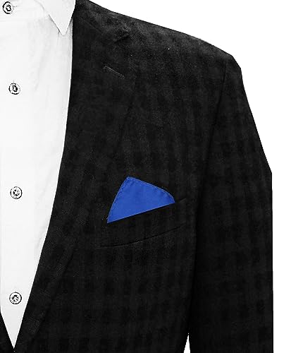 Image of TIE STUDIO Men's Solid Pocket Square | Size- 10cm x 10cm | Colour-Royal Blue | Pack of 1 |