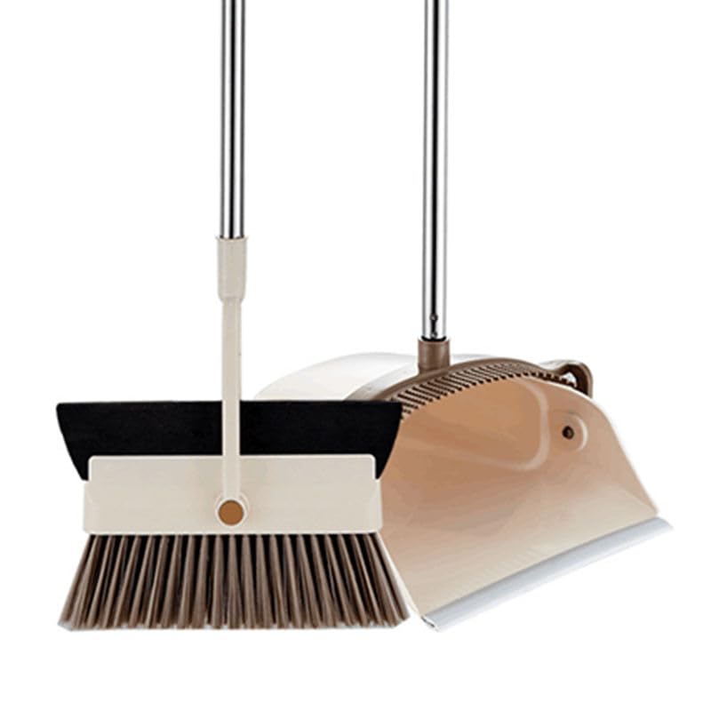 Broom Indoor Widened Broom Head Comes with Scraping Teeth Snap-in Broom and Dustpan Combination Set ABS Plastic + Stainless Steel Tube Material Cleaning Tool Suitable for Home Bathroom Office (B0BC1B74B4) Amazon Price History, Amazon Price Tracker