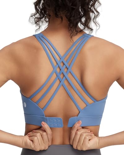 Image of RUNNING GIRL Sports Bras for Women,Crisscross Back High Impact Sports Bra with Hook Closure Workout Supportive Bra