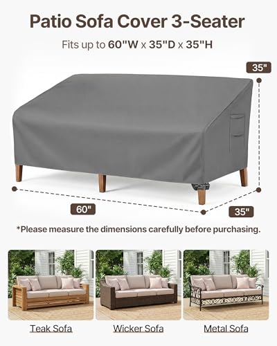 Image of Vailge Patio Sofa Cover 3-Seater & Outdoor Couch Cover Waterproof