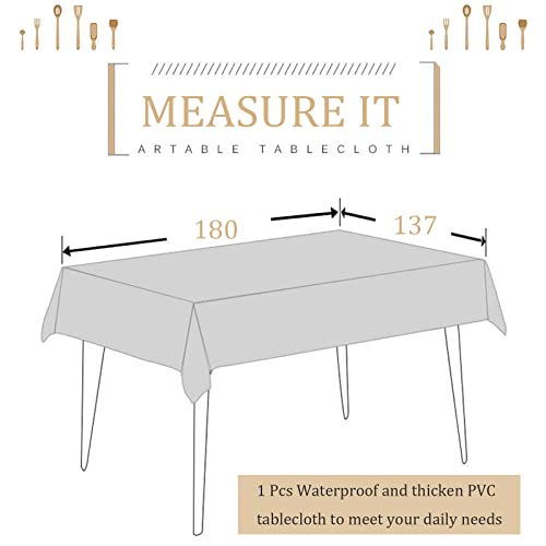 137*180cm PVC Table Cloth Party Wipeable Tablecloths Rectangular,Leaves Tablecloths Wipe Clean Tablecloth,Stain Resistant,Waterproof,Oil-proof,Square Table Cover for Outdoor Picnic,Dinner,Kitchen - Image 4
