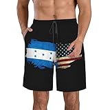 Bañador de Secado rápido para Hombre, con Bandera Estadounidense de Honduras, Pantalones Cortos de Playa de Verano