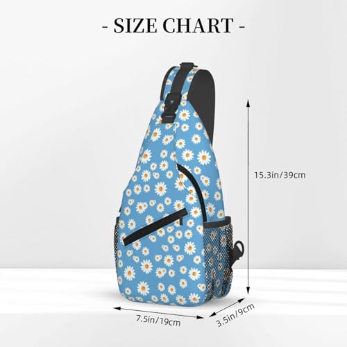 Daisy Floral Leopard Cross Chest Bag Large Capacity Bag Travel Hiking Crossbody Bag Daypack for Women Men2
