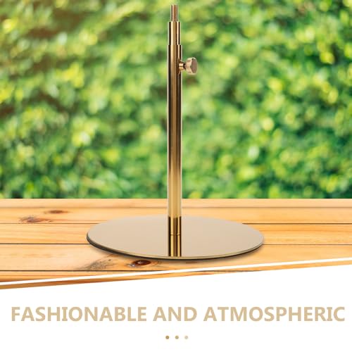 Support de tête de mannequin ajustable base 17 cm acier inoxydable doré - 4