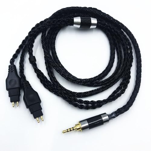 Generic 16 Core Silver Plated Earphone Cable for Sennheiser HD580 HD600 HD650 HDxxx HD660S HD58x HD6xx (2.5HD650), balck