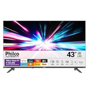 Smart TV Philco 43” Roku Led Dolby Áudio Space Gray PTV43VA4REGB – Bivolt