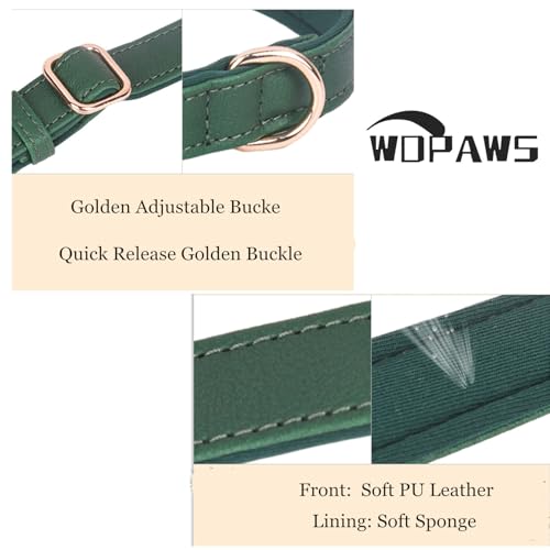 Collar para perro con hebilla dorada, suave PU, talla S miniatura 3
