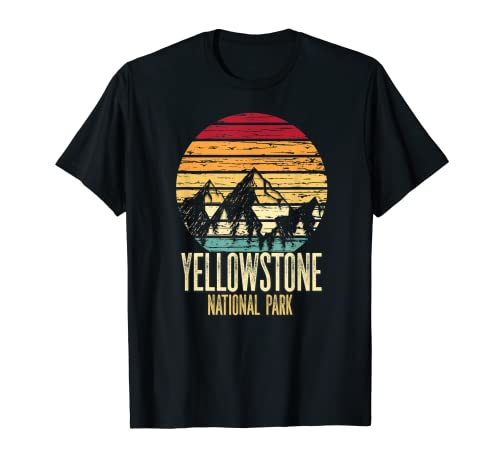 Camiseta Retro Yellowstone National Park Wyoming Mountains Camiseta
